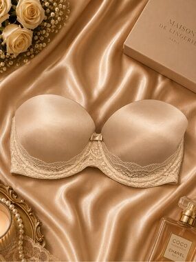 Nude Lace Strapless Bra | Convertible Strapless Bra | Everyday Luxury 38C